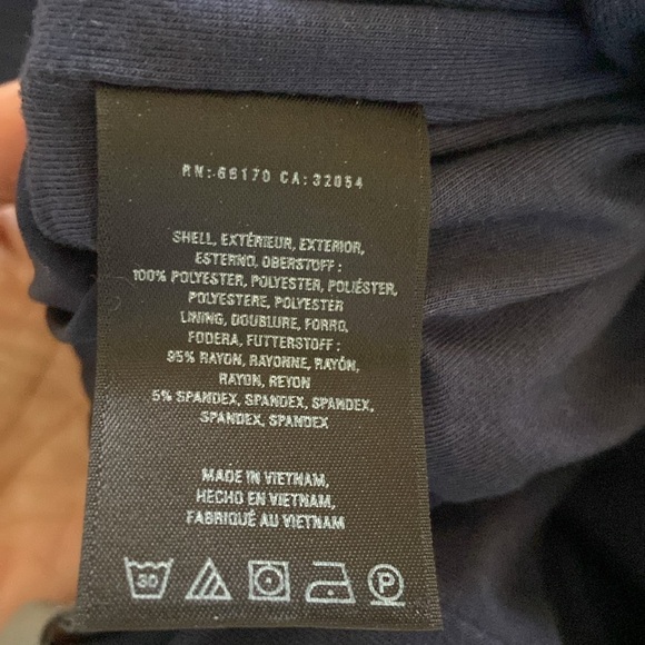 Anthropologie Delano Wide Leg Pants Navy Ribbed Textured Sz L - Picture 5 of 5